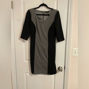 Tahari Gray and Black Dress
